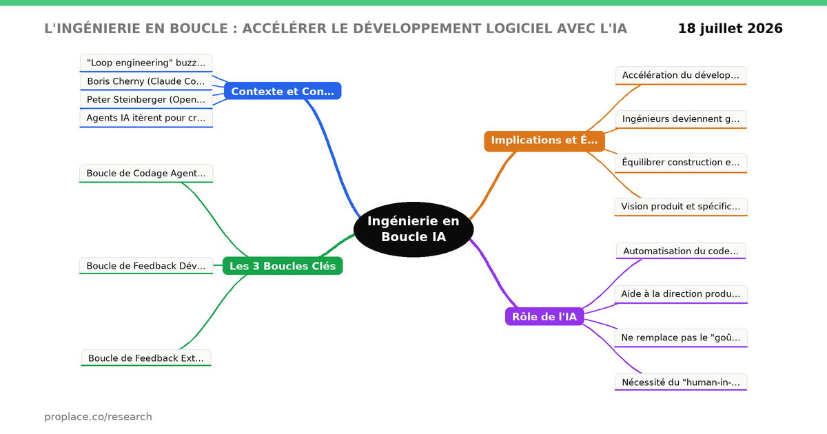 Carte mentale — L'ingénierie en boucle : Accélérer le développement logiciel avec l'IA